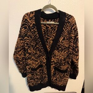 Ugg brand cardigan Women's Black and Brown Patterned Sweater